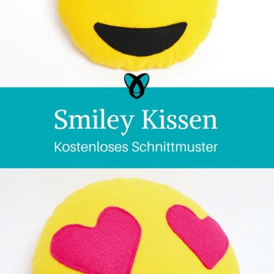 Smiley Kissen Emoji Herzaugen verliebter nähen Schnittmuster kostenlos gratis Freebie