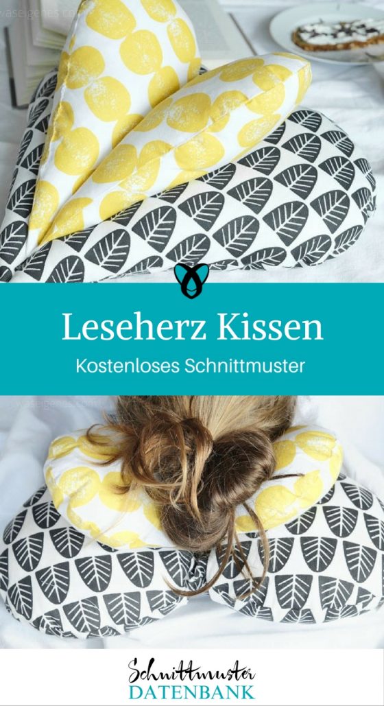 Leseherz Kissen Herzkissen nähen Schnittmuster kostenlos Geschenkidee Geschenk Weihnachten Geburtstag Mutter Oma