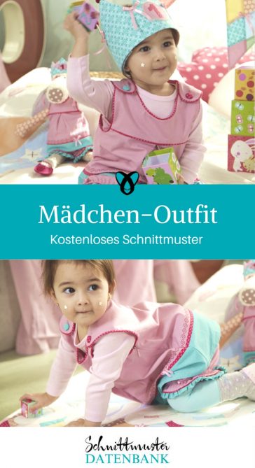 Maedchen-Outfit nähen Kinderkleid mit Hose und Krone kostenloses Schnittmuster Geburtstagsoutfit Geschenk für Mädchen