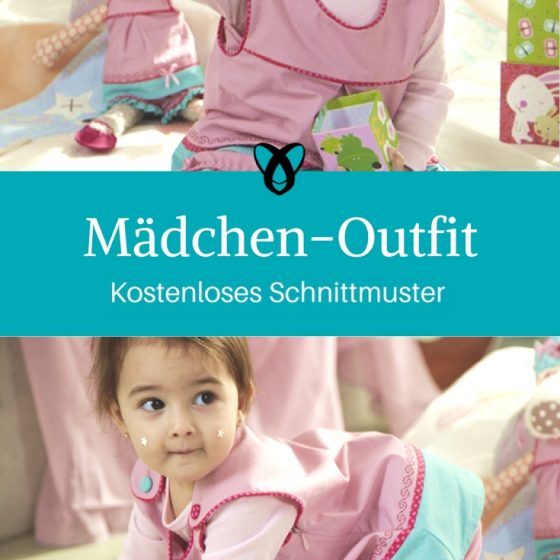 Maedchen-Outfit nähen Kinderkleid mit Hose und Krone kostenloses Schnittmuster Geburtstagsoutfit Geschenk für Mädchen