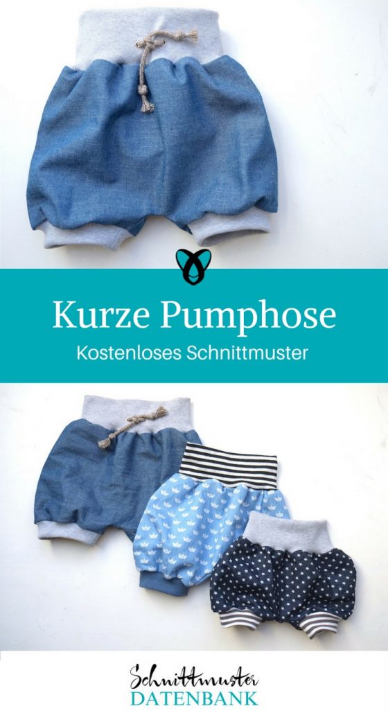 Pumphose nähen Kinderhose Babyhose kostenloses Schnittmuster Foto-Nähanleitung Geschenk Baby Kind