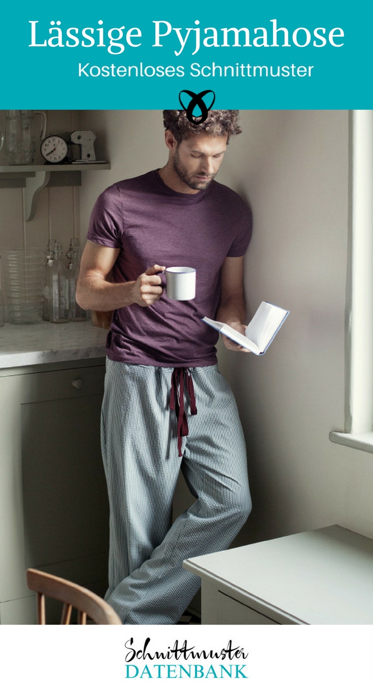 Pyjamahose Unisex Nähen kostenloses Schnittmuster kostenlose Nähanleitung Nähen für Männer Geschenk Schlafanzug