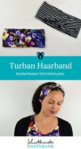 Turban Haarband Accessoire Frauen Kostenloses Schnittmuster kostenlose Nähanleitung Stirnband