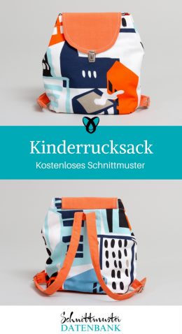 kinderrucksack nähen kostenloses Schnittmuster kostenlose Nähanleitung Kindergartentasche Rucksack für Kinder Nähen fürs Kind