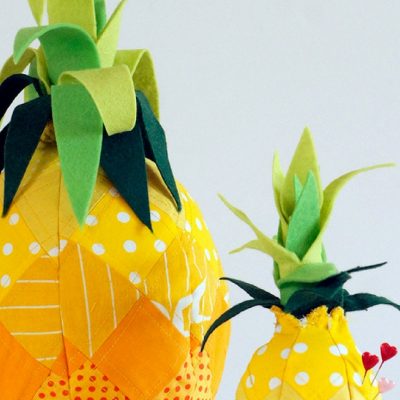 Nadelkissen Ananas nähen Nähideen für Frauen kostenloses Schnittmuster Ananas