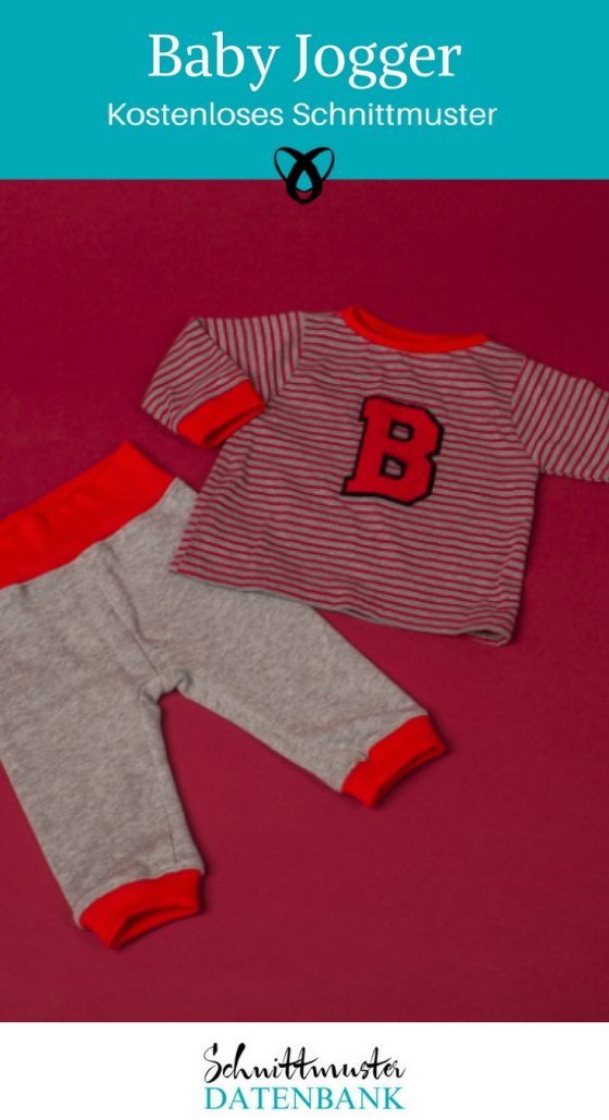 Baby Jogger Jogginganzug Baby Zweiteiler Baby Hose Shirt Baby kostenloses Schnittmuster Gratis-Nähanleitung