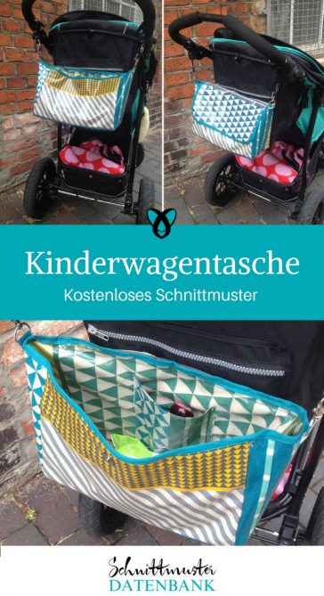 Kinderwagentasche Kinderwagen-Organizer Große Tasche kostenloses Schnittmuster Gratis-Nähanleitung