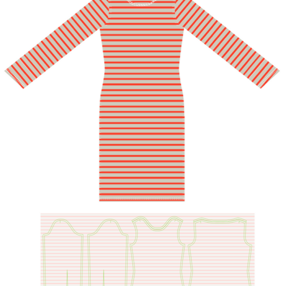 Boatneck Kleid Jerseykleid Kleid für Damen kostenloses Schnittmuster Gratis-Nähanleitung