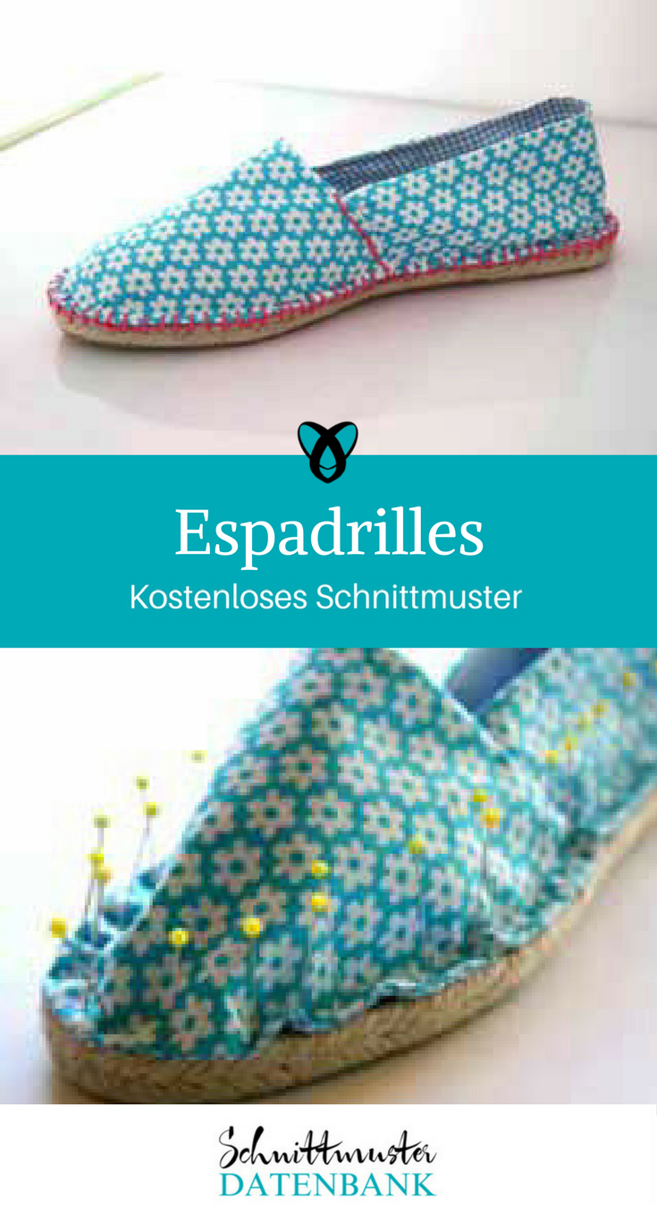 Espadrilles Sommerschuhe Schuhe Schlappen kostenlose Schnittmuster Gratis-Nähanleitung