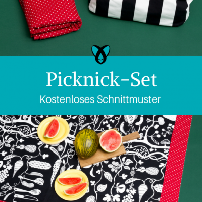 Picknick-Set Picknickdecke Picknicktasche kostenloses Schnittmuster Gratis-Nähanleitung