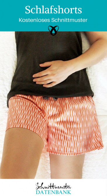 Schlafshorts Shorts für Frauen Sommerschlafanzug kostenloses Schnittmuster Gratis-Nähanleitung