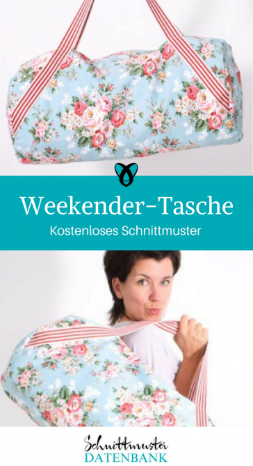 Weekender Reise-Tasche Sporttasche große Tasche kostenloses Schnittmuster Gratis-Nähanleitung