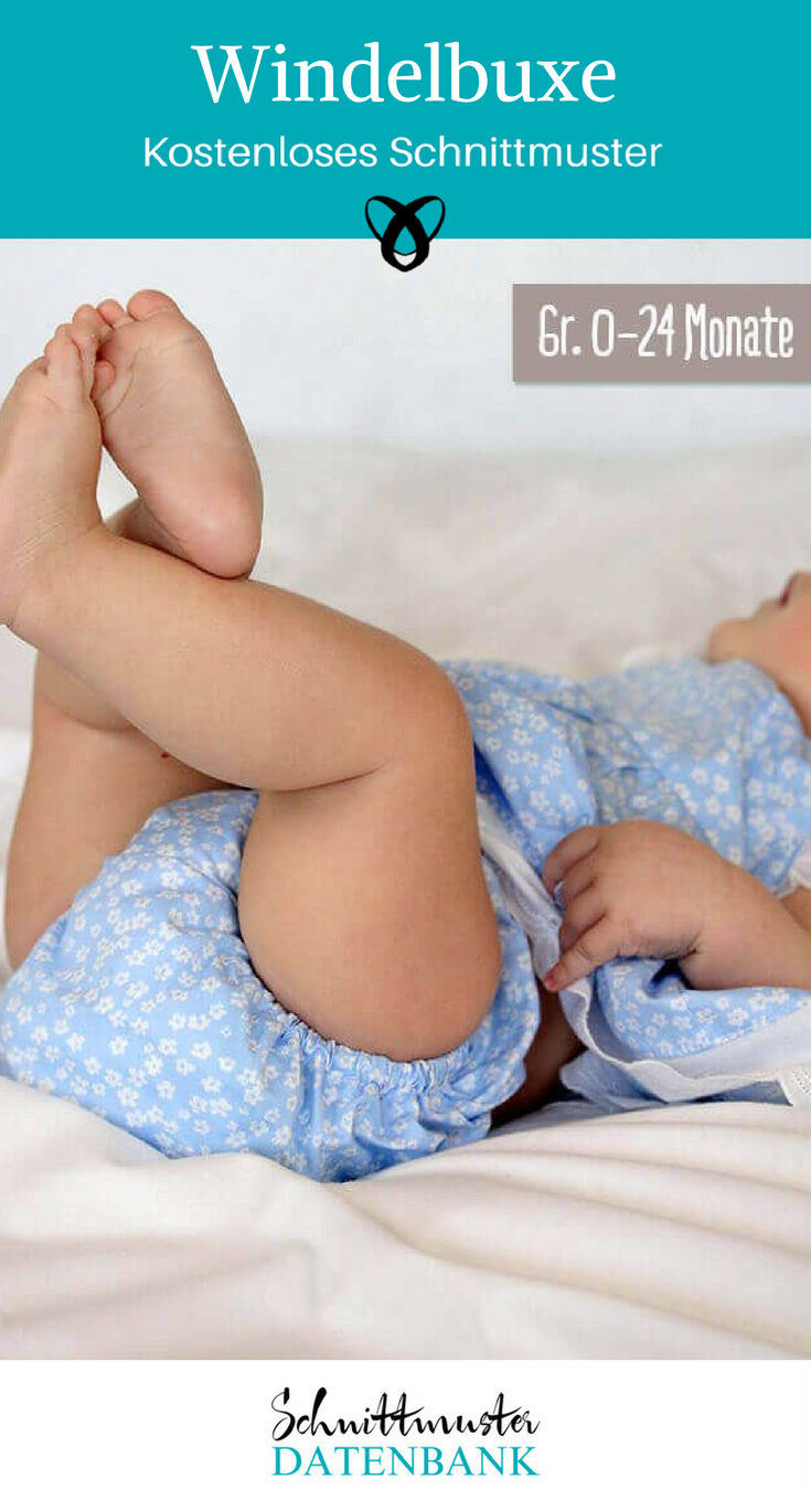 Windelbuxe Windelhose Babyhose Ideen fürs Baby Nähen fürs Baby kostenloses Schnittmuster Gratis-Nähanleitung