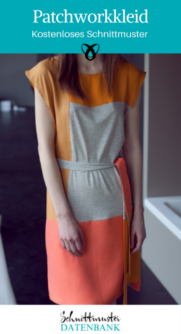 Patchworkkleid Sommerkleid Jerseykleid Nähideen für Frauen kostenlose Schnittmuster Gratis-Nähanleitung