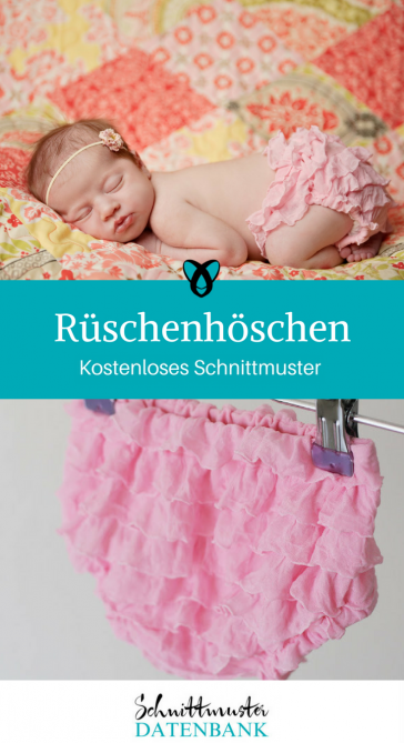Rüschenhöschen Windelhöschen Nähen für Babies kostenlose Schnittmuster Gratis-Nähanleitung
