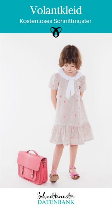 Volantkleid Kleid für Mädchen Sommerkleid kostenloses Schnittmuster Gratis-Nähanleitung