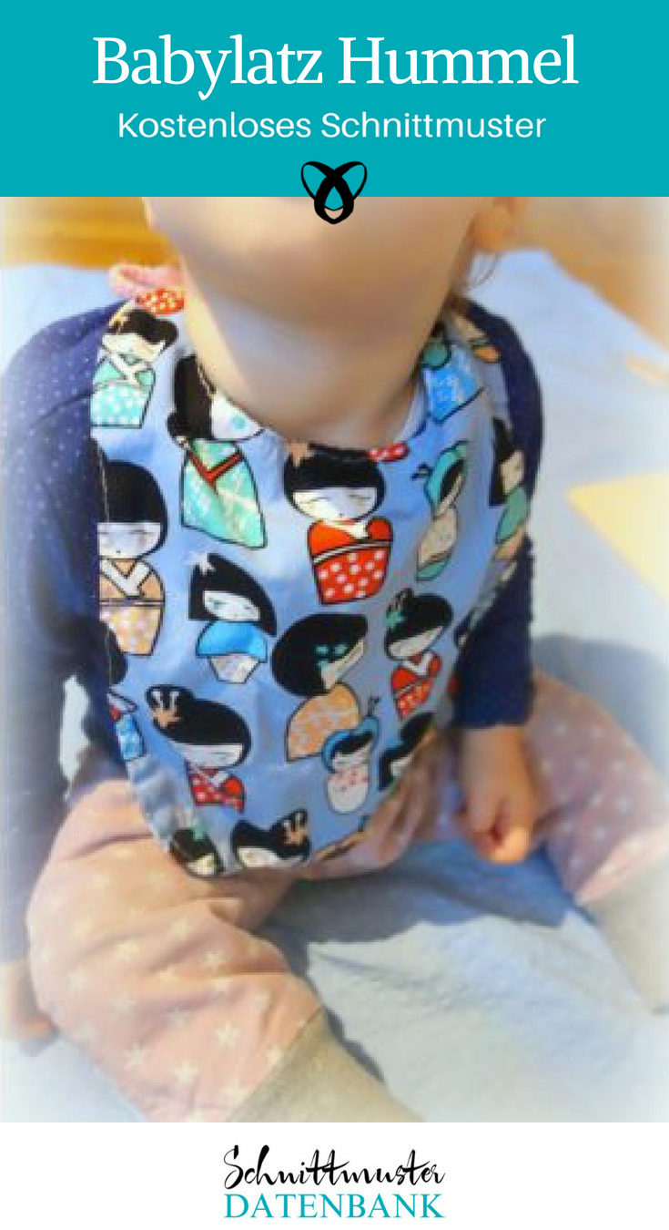 Babylatz Hummel Nähen fürs Baby Nähideen zur Geburt schnelle Nähprojekte kostenlose Schnittmuster Gratis-Nähanleitung
