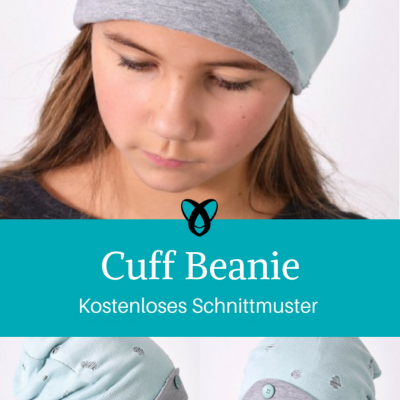 Cuff Beanie Mütze mit Aufschlag Nähen für Erwachsene Nähideen für den Kopf kostenlose Schnittmuster Gratis-Nähanleitung