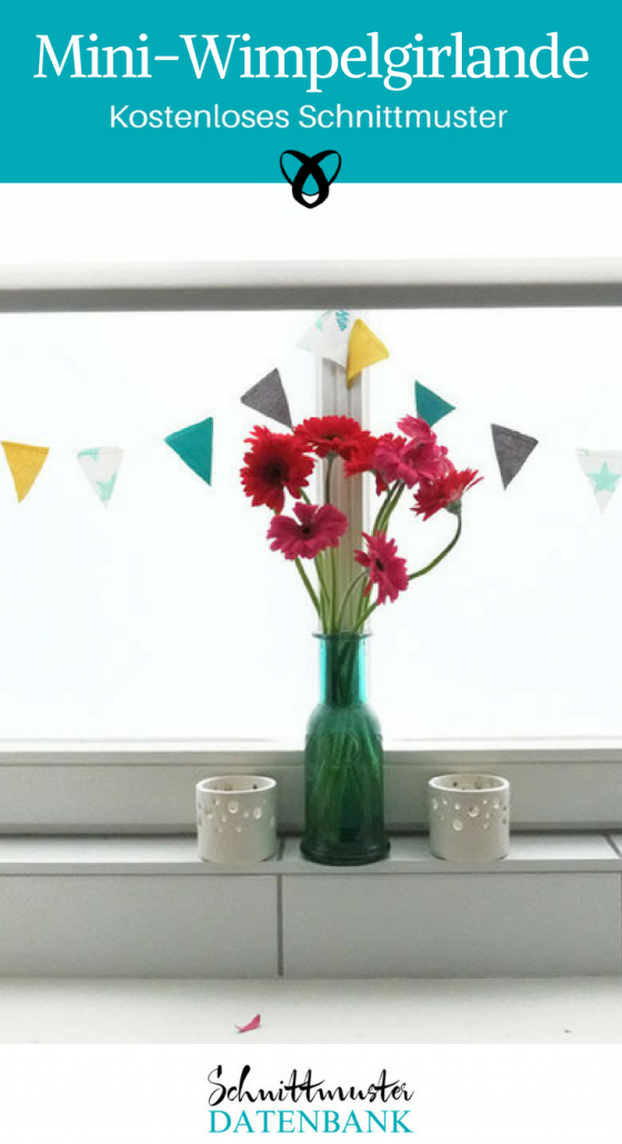 Mini-Wimpelgirlande Dekoration Partyschmuck Stoffreste kostenlose Schnittmuster Gratis-Nähanleitung