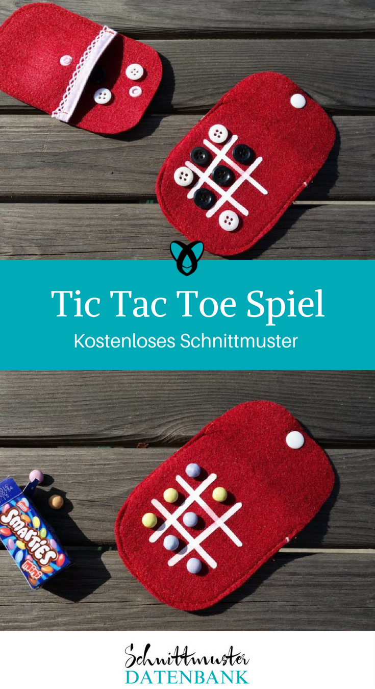 Reisespiel Tic Tac Toe 3 gewinnt Nähideen für Kinder kostenlose Schnittmuster Gratis-Nähanleitung
