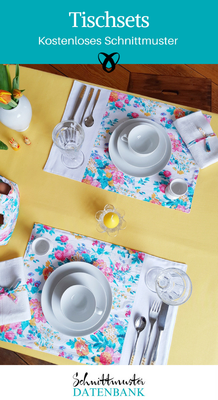 Tischsets Nähideen für den gedeckten Tisch Nähen für Zuhause Dekoration kostenlose Schnittmuster Gratis-Nähanleitung