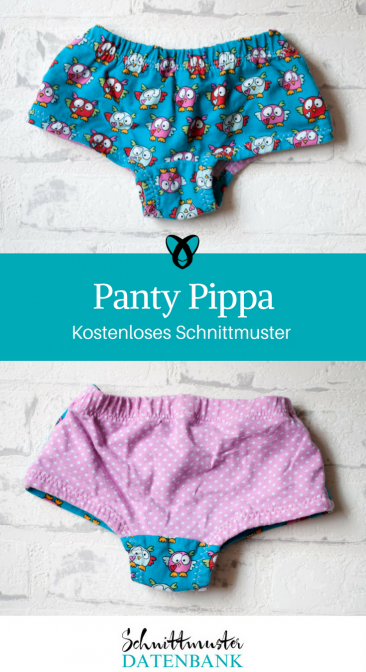 Panty Pippa Mädchenunterhose Unterwäsche für Kinder Nähen mit Stoffresten kostenlose Schnittmuster Gratis-Nähanleitung