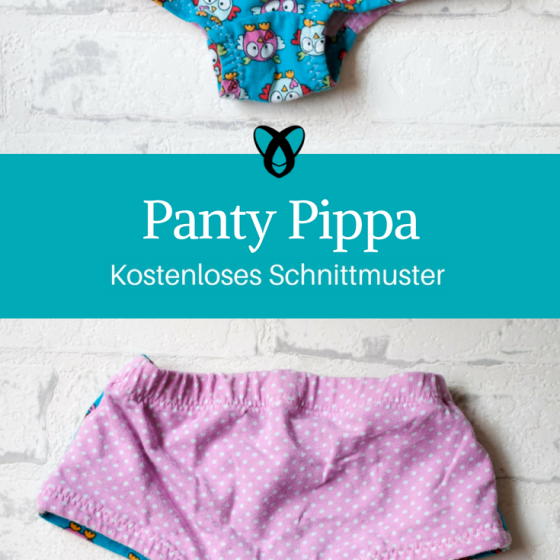 Panty Pippa Mädchenunterhose Unterwäsche für Kinder Nähen mit Stoffresten kostenlose Schnittmuster Gratis-Nähanleitung