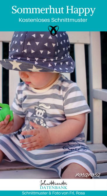 Sommerhut Happy Sonnenhut Kinderhut Kopfbedeckung für Kinder Hut für Babies kostenlose Schnittmuster Gratis-Nähanleitung