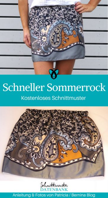 Sommerrock Minirock Damenmode Kleidung für Damen kostenlose Schnittmuster Gratis-Nähanleitung