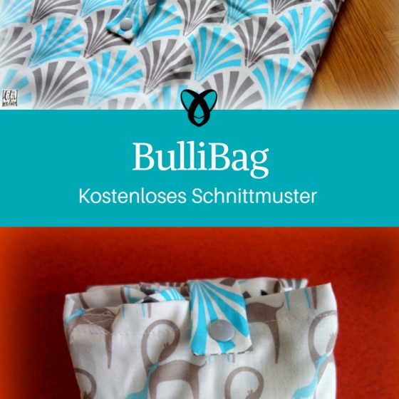 BulliBag Faltbare Einkaufstasche Stoffbeutel Shopper Baumwolltasche kostenlose Schnittmuster Gratis-Nähanleitung