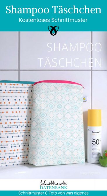 Shampoo Tasche Kosmetiktasche hochkant nähen kostenloses Schnittmuster gratis Nähanleitung Freebie Nähidee Geschenkidee