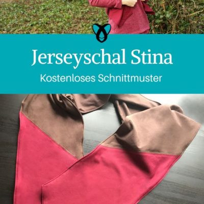 Jerseyschal nähen kostenloses Schnittmuster gratis Download Schal Jersey Webware Kleidung Accessoires Erwachsene Frauen Geschenkidee Nähanfänger Anfänger Idee