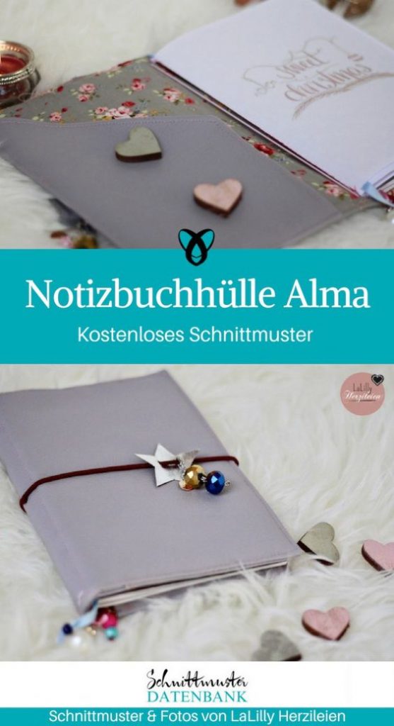 Notizbuchhülle nähen kostenloses Schnittmuster gratis Download Kalender selber machen Leder elegant Geschenkidee Weihnachten Freundin Mutter