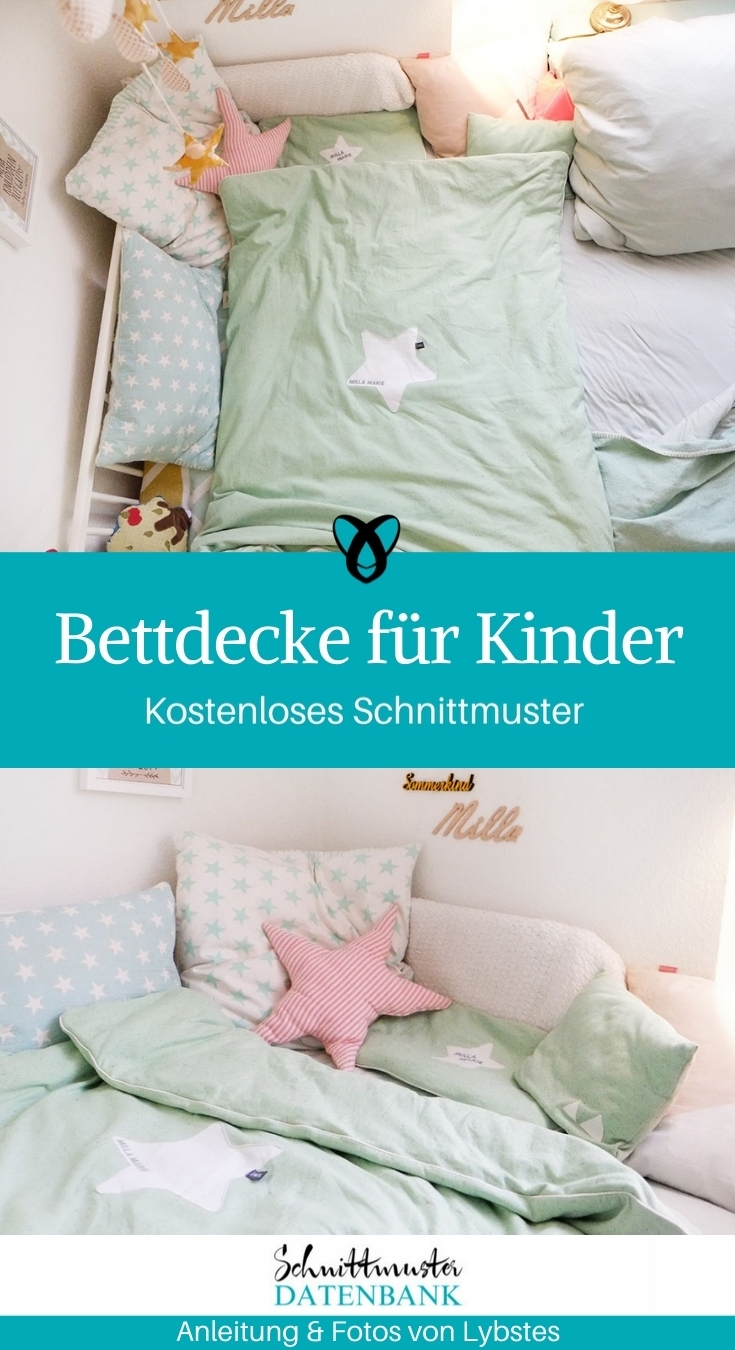 Bettdecke für Kinder selbst naehen gratis Anleitung