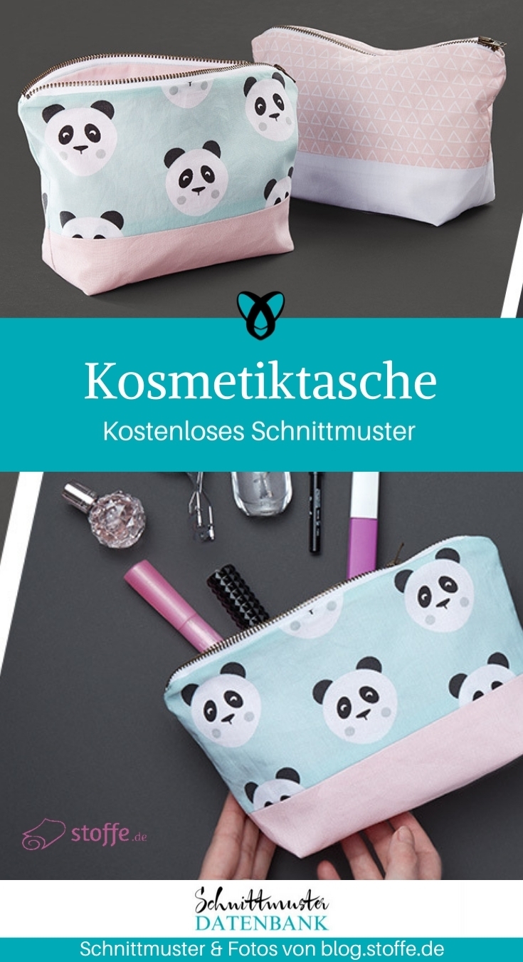 Kosmetiktasche für Anfänger nähen gratis Schnittmuster kostenlose Anleitung Idee Nähidee Geschenk Geschenkidee Freebie Freebook