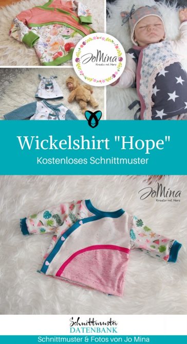 Wickelshirt Babys nähen gratis Schnittmuster kostenlos Freebie Freebook Shirt Knöpfe