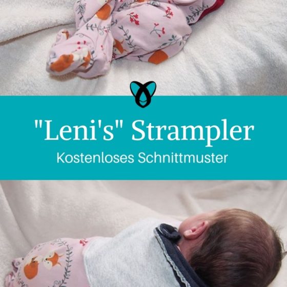 Lenis Strampler gratis Schnittmuster kostenlos Baby mit Füßen Jomina
