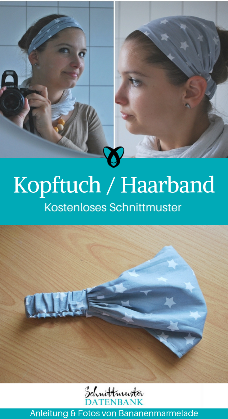 Haarband für Frauen Kopftuch Accessoires Kopfschmuck nähen kostenloses Schnittmuster Gratis-Nähanleitung