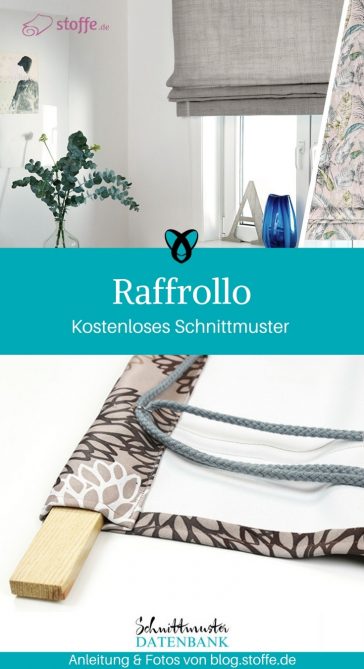 Raffrollo Rollo selber nähen gratis Schnittmuster kostenlose Anleitung Idee Nähidee Wohnung Gardine