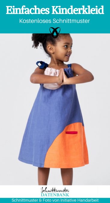 Einfaches Kinderkleid Nähen für Kinder kostenloses Schnittmuster Gratis-Nähanleitung