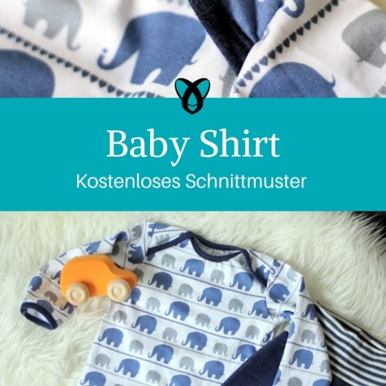 Baby Shirt Babyshirt für Babys lange Ärmel gratis Schnittmster kostenlos Nähen Anleitung Erstlingsset
