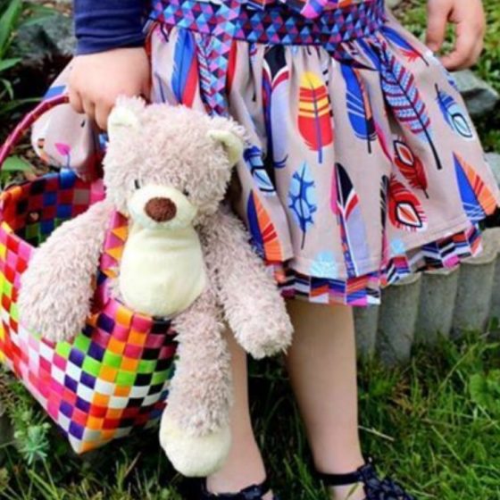 Schleifenrock Rock für Mädchen Kinderrock Kinderkleidung kostenlose Schnittmuster Gratis-Nähanleitung