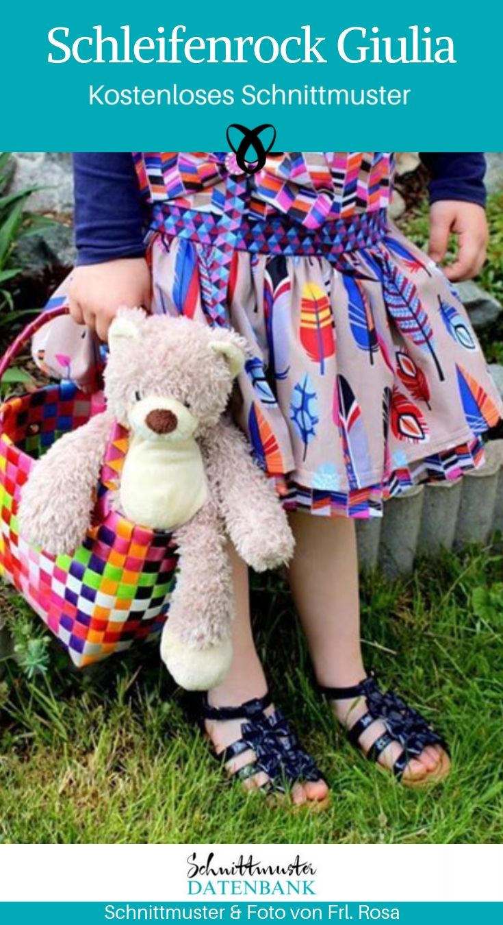 Schleifenrock Rock für Mädchen Kinderrock Kinderkleidung kostenlose Schnittmuster Gratis-Nähanleitung