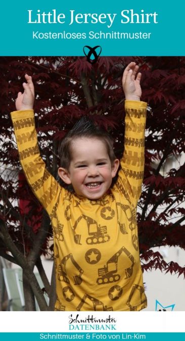 Jersey Shirt Kinder Longsleeve Langarmshirt Kinderpullover kostenlose Schnittmuster Gratis-Nähanleitung