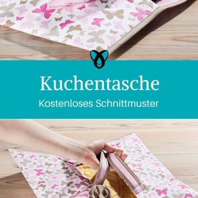 Kuchentasche Kuchenbox aus Stoff Nähen für Zuhause kostenlose Schnittmuster Gratis-Nähanleitung