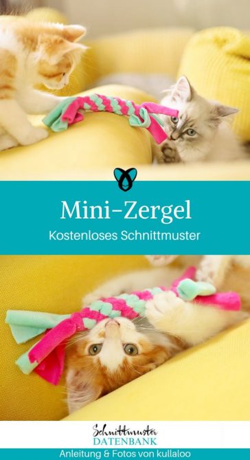 Mini-Zergel Katzenspielzeug Haustiere Nähen Hundespielzeug Stoffreste kostenlose Schnittmuster Gratis-Nähanleitung