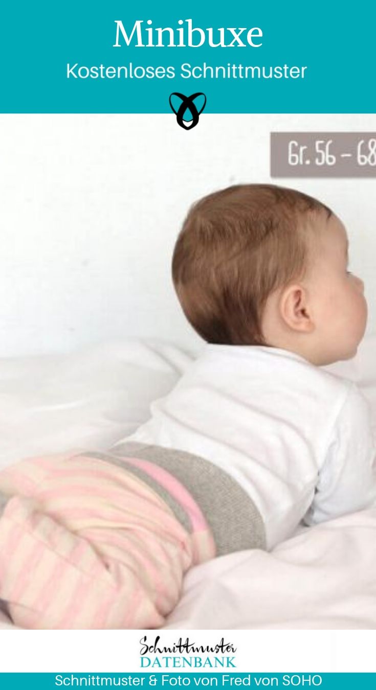 Minibuxe Kinderhose Babyhose Erstausstattung Baby Pumphose kostenlose Schnittmuster Gratis Nähanleitung