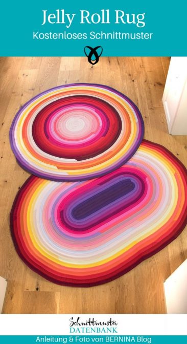 Teppich Jelly Roll Rug Nähen für Zuhause kostenlose Schnittmuster Gratis-Nähanleitung