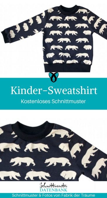 Kinder Sweatshirt Kinderpullover Pullover kostenlose Schnittmuster Gratis-Nähanleitung Nähen für Kinder