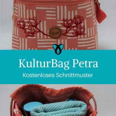 KulturBag Kulturtasche Kulturbeutel Kosmetiktasche kostenlose Schnittmuster Gratis-Nähanleitung